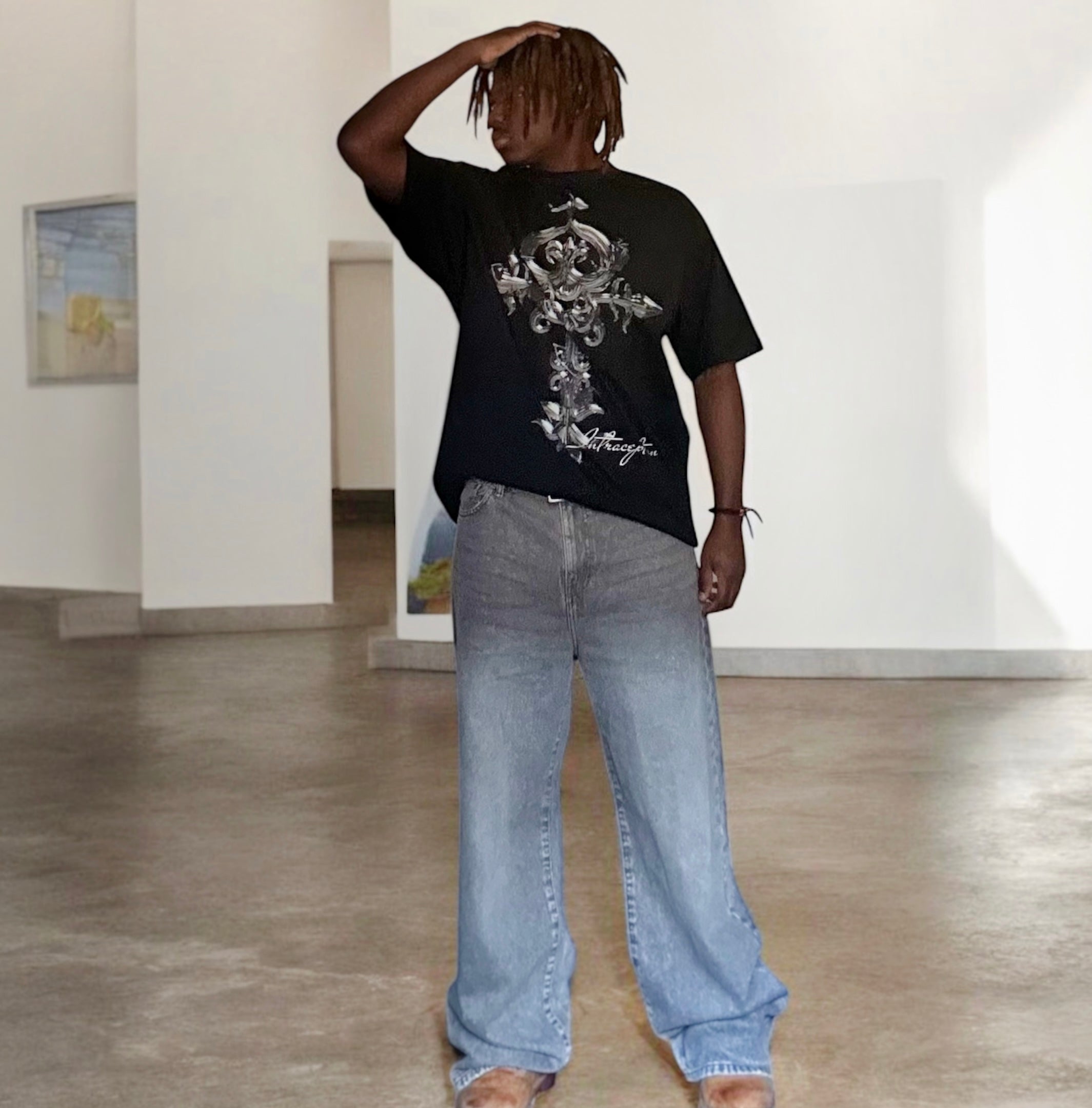 ''SILVER SCRIPT'' TEE